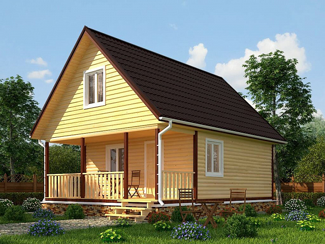 Дом из бруса 6х6+2х6/84 м2/ №17
